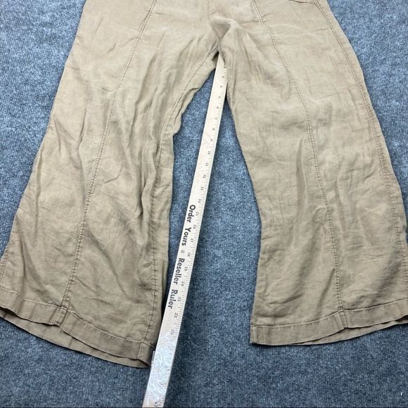 Tahari Linen pants khaki loose fit flow pants small - Picture 2 of 9
